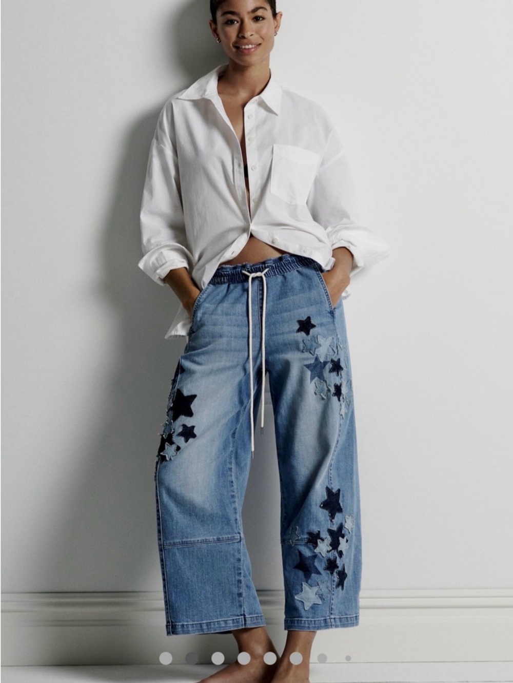 Anthropologie Pilcro relaxed pull-on barrel star jeans